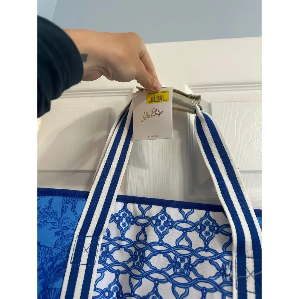 Lilly Pulitzer NWT Picnic Party Cooler Blue Safari Party Tote Bag - Picture 6 of 7